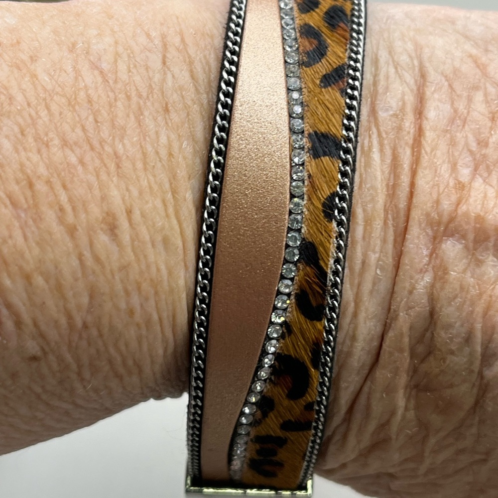 Leopard Print and Tan Bracelet - Picture 3 of 4